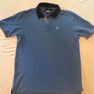 Psycho Bunny Blue Polo with Black Collar